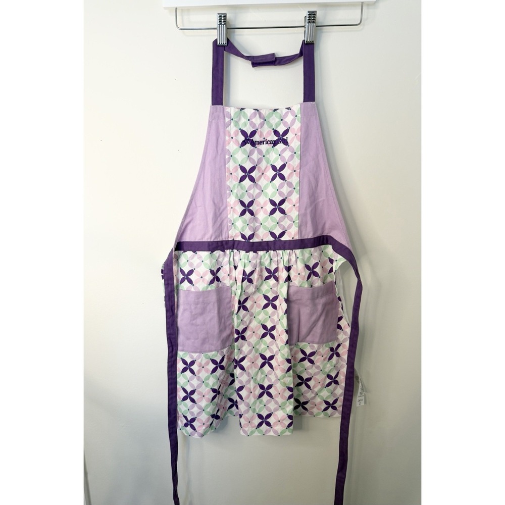 American Girl Purple Lilac Star Baker Apron for Girls EUC One Size Fits All